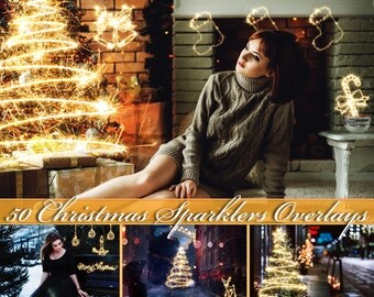 50 Christmas Sparklers Photoshop Overlays Christmas Sparklers Overlays Sparklers Clipart Sparklers Photo Overlays Christmas Photo Overlays