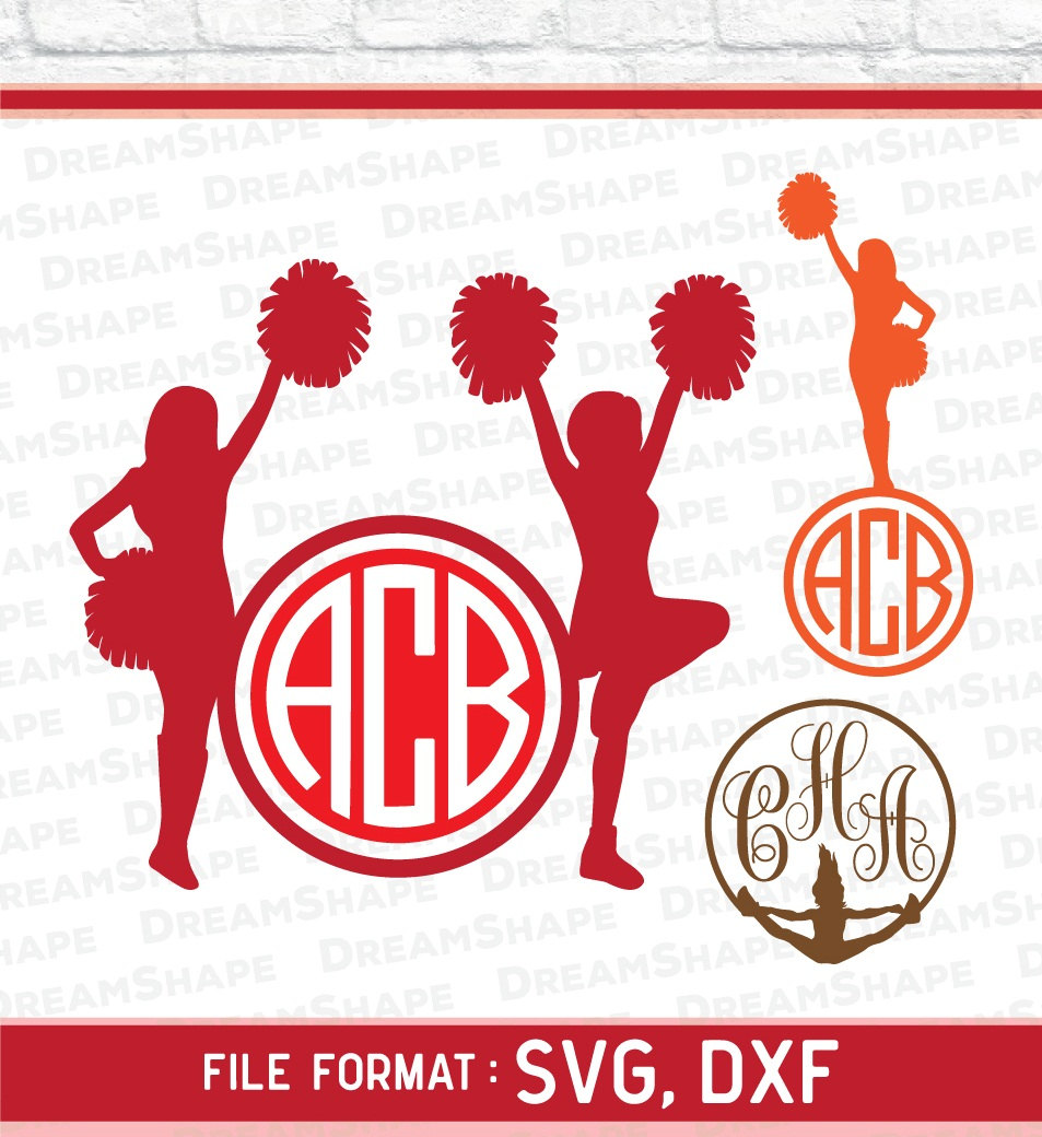 Download Cheerleader SVG Files Cheerleader Monogram SVG Files Die Cut