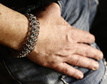 solid stainless steel bracelet for him