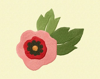 Poppy Machine Embroidery Designs Pattern - 3" 4" Instant Download