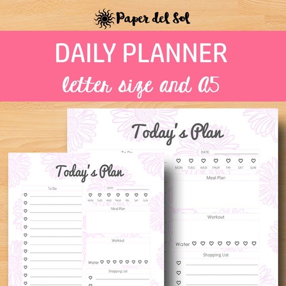 Daily Planner Inserts A5 Printable Planner Pages A5 by PaperdelSol