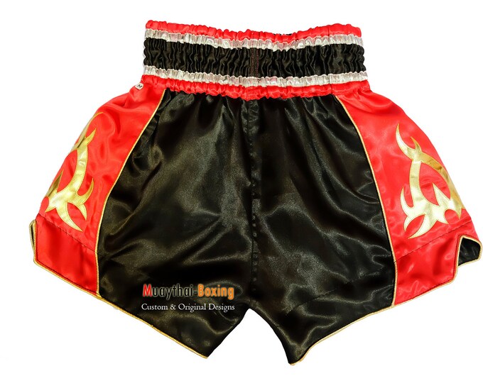 Thai Battle Boxing Shorts Martial Arts - Black/Red