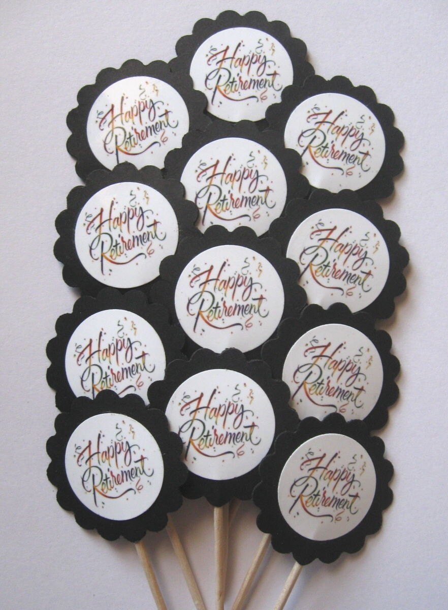 Retirement cupcake picks