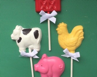 BARNYARD Chocolate Pops(12)- FARM Party/Farm Party Favors