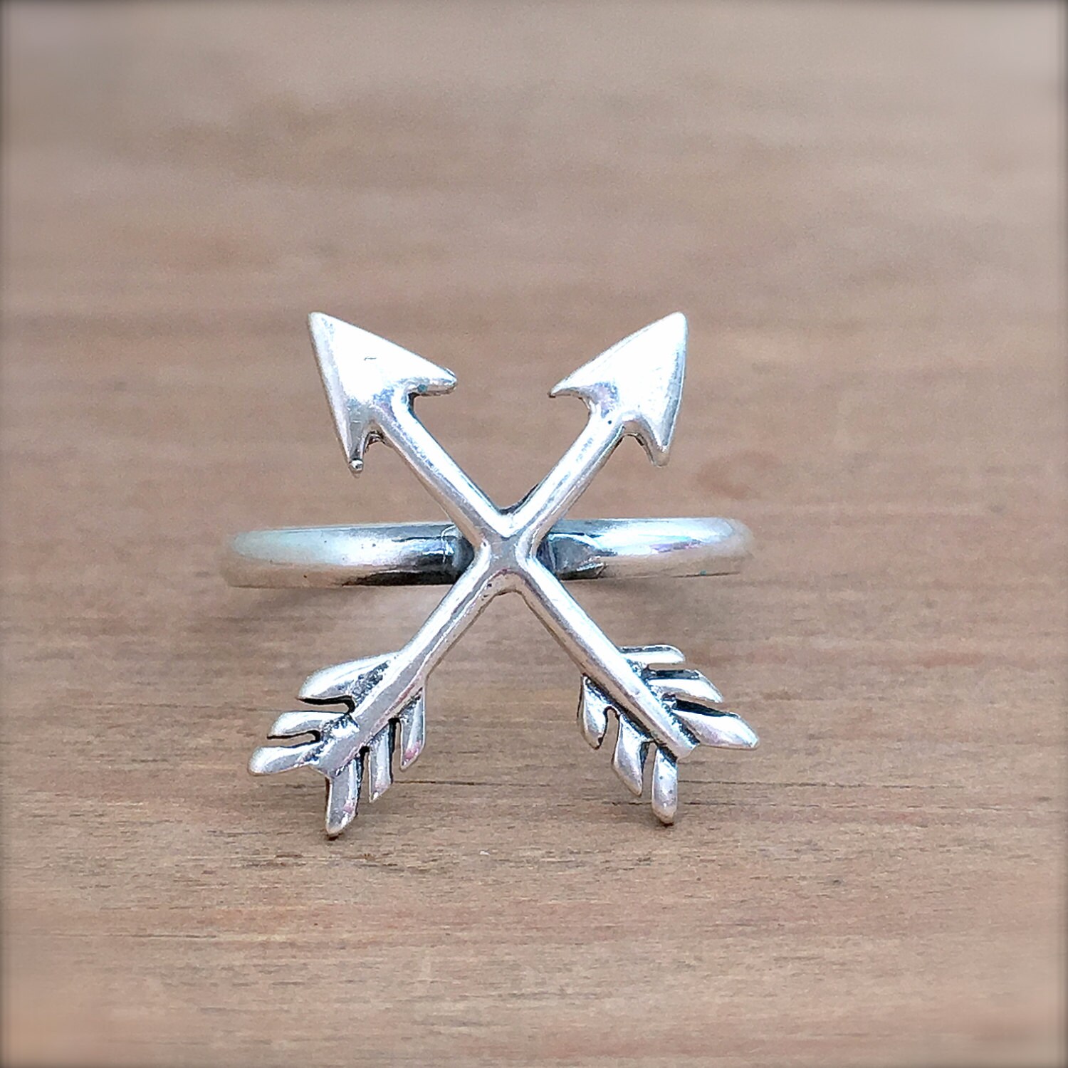 Crossed Arrows Sterling Silver Ring Arrow Ring Crossed