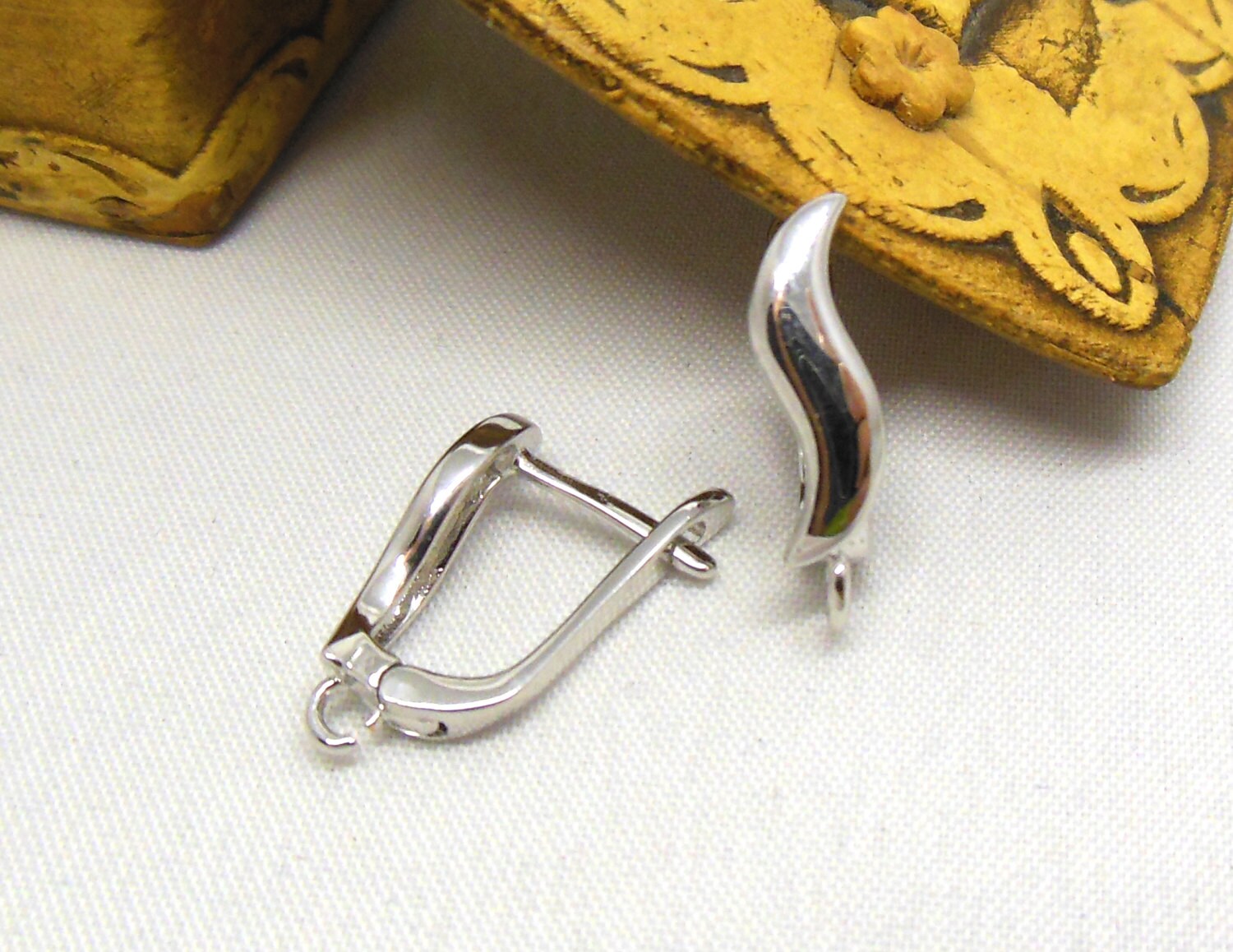 1 pair Copper Leverback Earring Hook by RaccoonCraft on Etsy