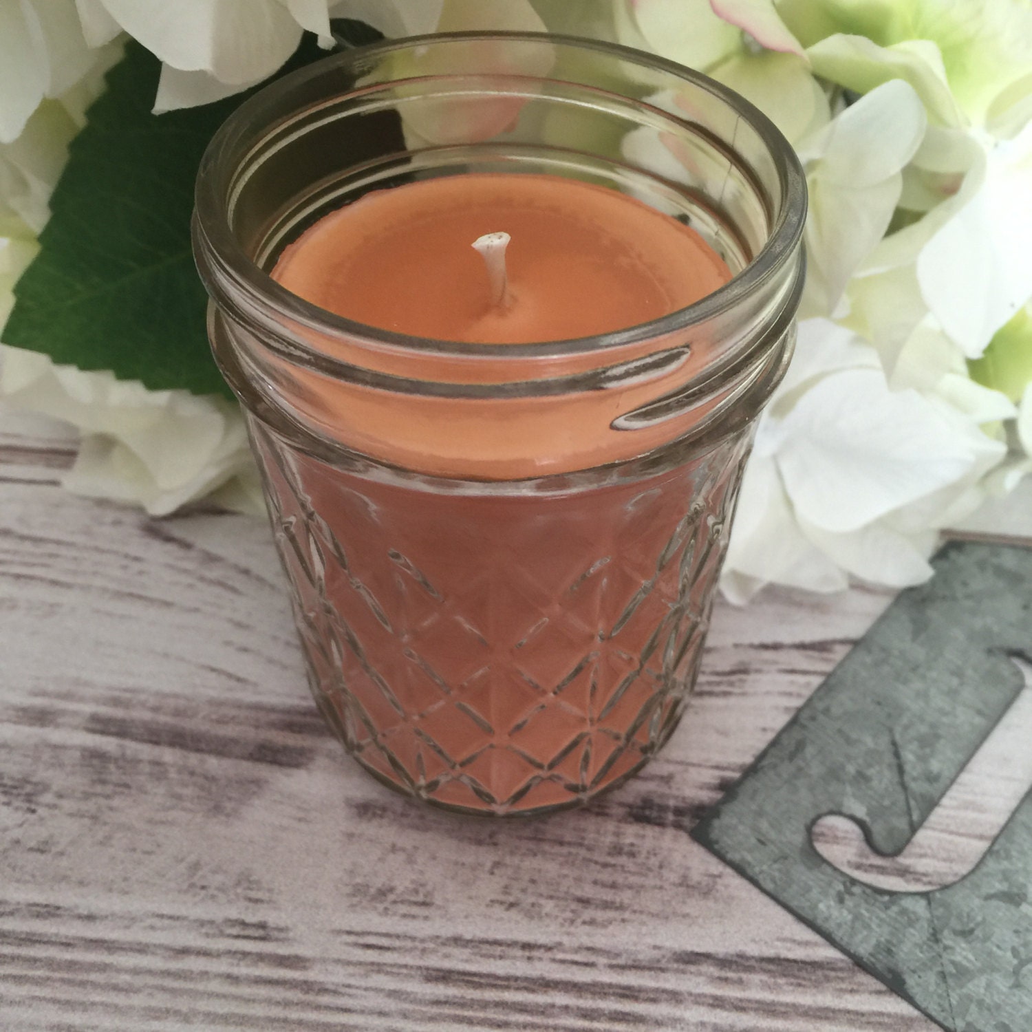 CLEARANCE Baked Apple Pie Scented Soy Candle 8 oz Mason Jar