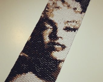 Marylin beaded bracelet - peyote myth mito 60s vintage sensual sexy icon bangle cuff seed bead