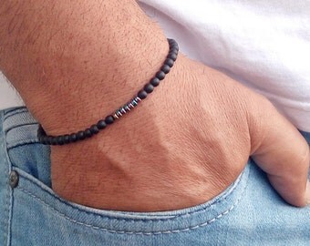 Mens Bracelet Men Bracelete bracelet perle homme Beaded Men Bracelet Simple Men Bracelet Mens Beaded Bracelet Men's Bracelets black onyx 4mm