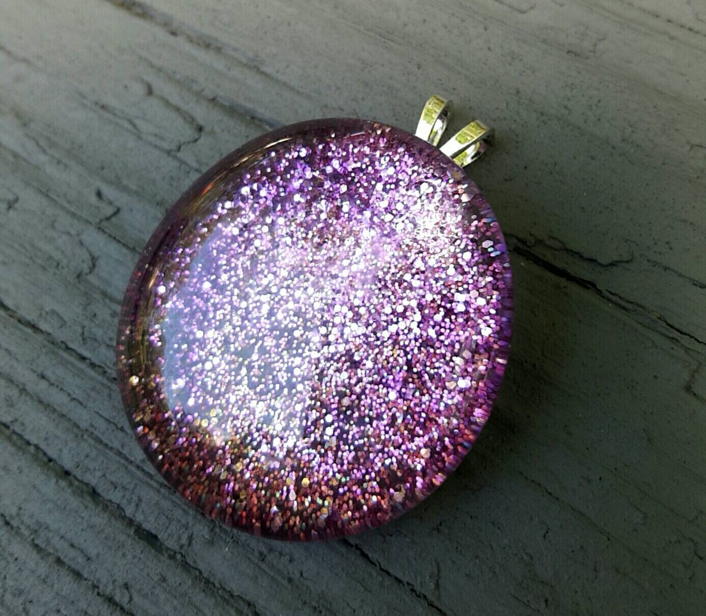 Glitter Pendant/Glitter Jewelry/Princess by PopRocksBox on Etsy