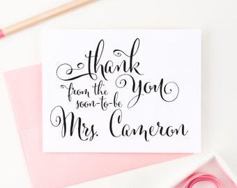 Bridal Shower Thank You From the Soon to be Mrs. Bridal Shower, Engagement Gifts for her, Wedding Thank You Cards - (Set of 10) WCP05