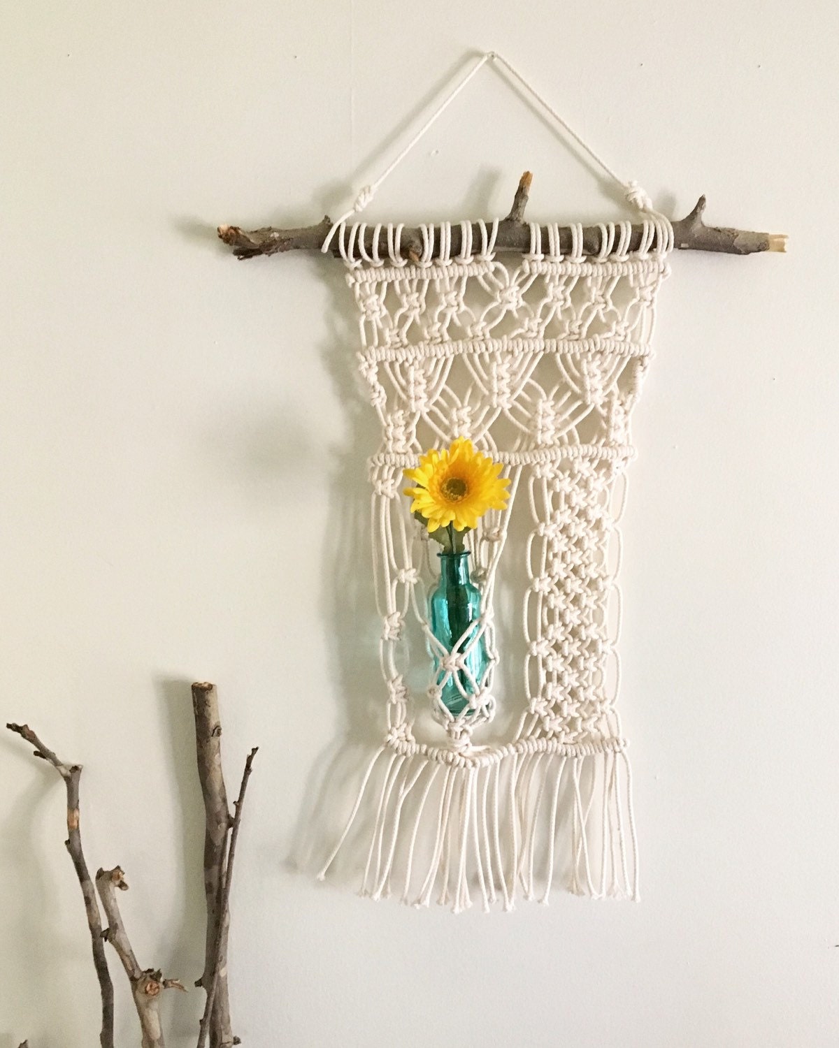 Macrame Bottle Holder by LetsMakeCoolStuff on Etsy
