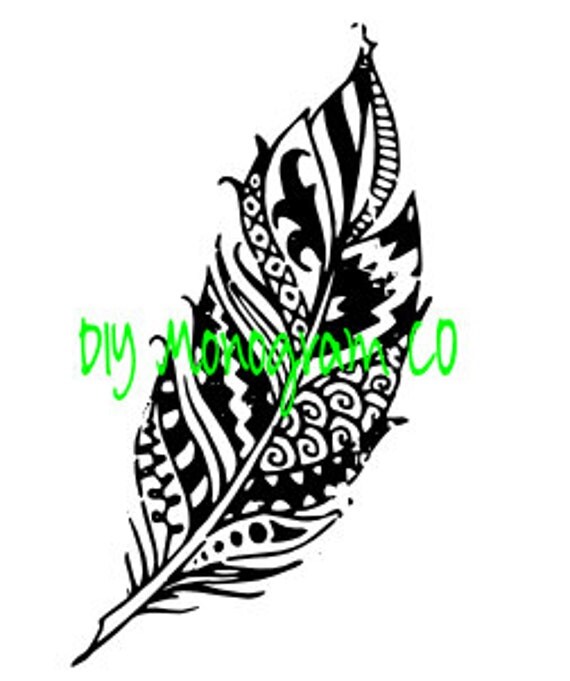 Download Tribal Feather Cricut DIY SVG by TheDIYMonogramCo on Etsy