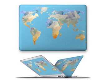 macbook pro hard case rubberized front hard cover for apple mac macbook air pro touch bar 11 12 13 15 blue pattern world map