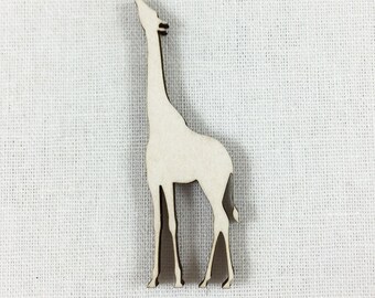 Wood Giraffe Shape, Unfinished Wood Giraffe Laser Cut Shape, DIY Craft Supply, Many Size Options