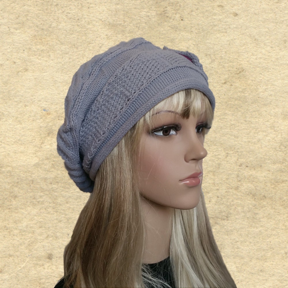 Women's knit beret Bohemian beret Knitted beret by SantiniStudio