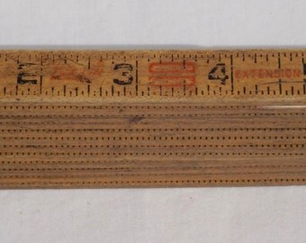 Luftin Red letter wooden extension folding ruler 6ft, home improvement, wooden ruler, measuring stick, vintage home repair