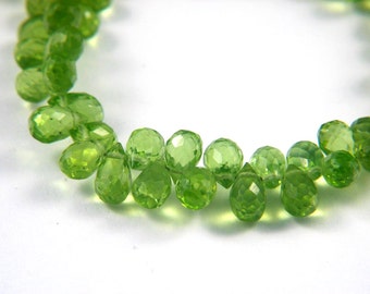 AAA Peridot Faceted Drops, Natural Arizona Peridot Top Drilled Drops with Fine Faceting and High Luster for Your Jewelry Creations - 18X