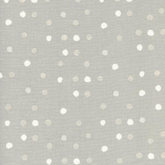 Items similar to Cotton and Steel Fabric, Polka Dot Fabric, Gray Fabric