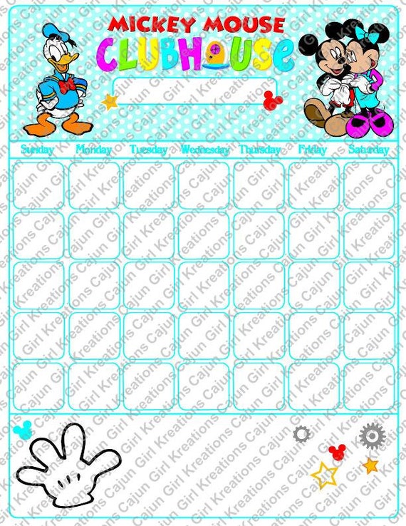 Mickey Mouse Clubhouse Printable Calendar by CajunGirlKreations