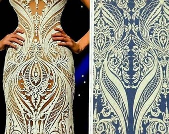 Elegent lace fabric tulle bridal lace guipure french lace fabri for wedding dress fashion dress fabric