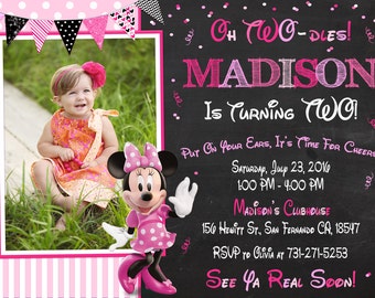 Minnie Mouse Invitation Printable, Minnie Mouse Birthday Party