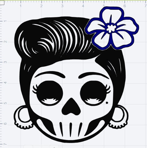 Download 2 Female Sugar Skull Designs SVG EPS DXF Studio 3 Cut Files