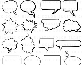Speech Bubbles svg - Speech Bubbles Clipart - comic bubbles vector digital download files svg, png, dxf, eps