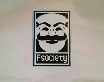 F Society Decal, Mr. Robot Sticker, Popculture Decor