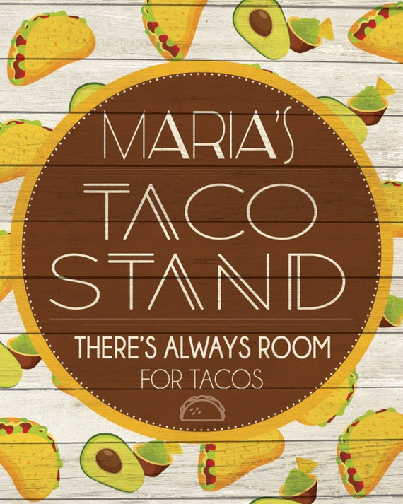 Custom Taco Stand Sign Digital Download