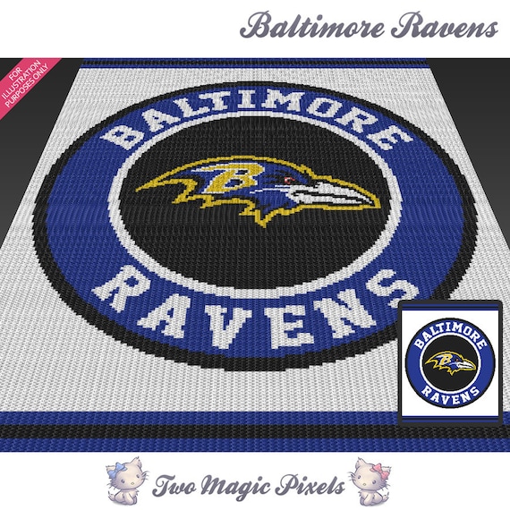 Baltimore Ravens c2c graph crochet pattern by TwoMagicPixels