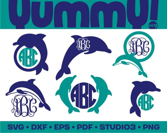 Download Monogram Frame SVG Dolphin SVG Nautical Monogram SVG by YummySVG