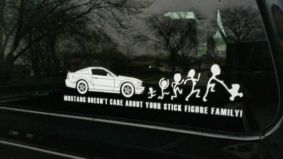 NEW Mustang vs Stick Figure Family Original Window Decal