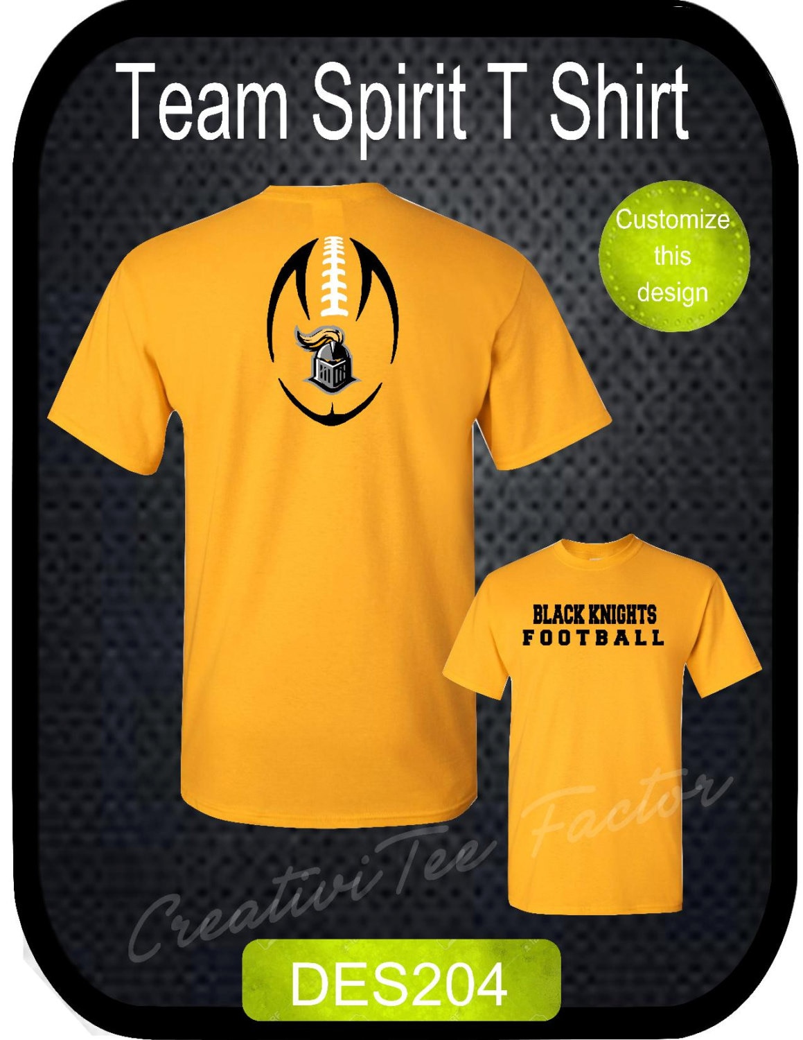 Custom Apparel Team Spirit Football T Shirt DES204