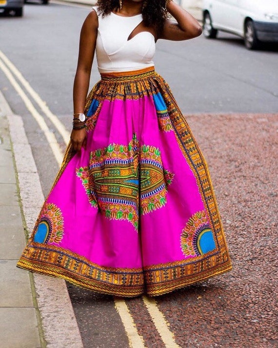 Dashiki maxi skirt Ankara maxi skirt Maxi ankara skirt