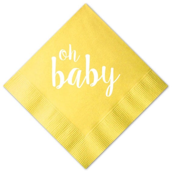 Baby Shower Napkins OH BABY Cocktail Napkins by thesuitebaby