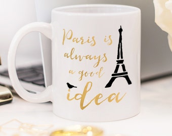 Paris mug, gift for someone who likes traveling