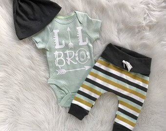 baby boy coming home outfit/Lil Bro coming home outfit/Little brother outfit/coming home outfit/ take home outfit/ baby boys/organic cotton