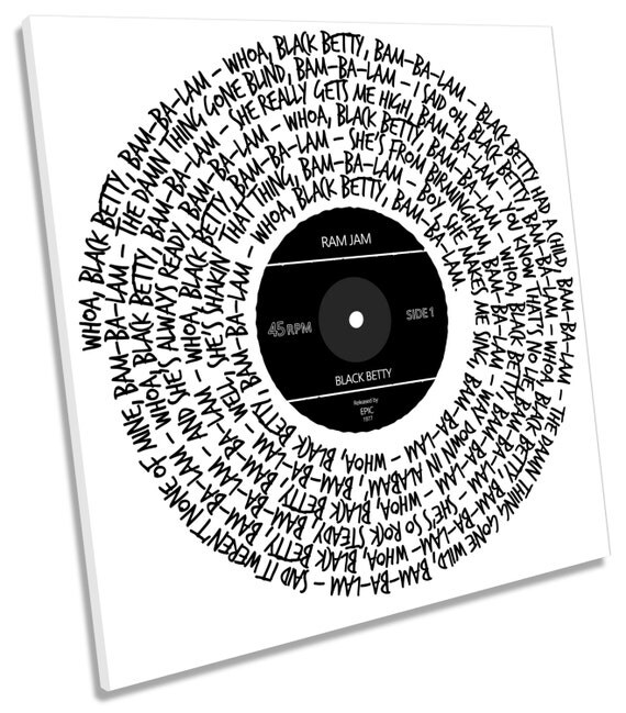 Ram Jam Black Betty Song Lyrics CANVAS WALL ART Square Picture