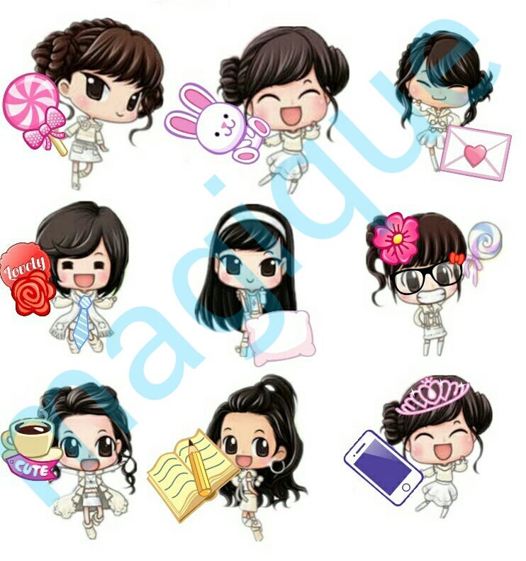 chibi stickers chibi clipart planner clipart kawaii