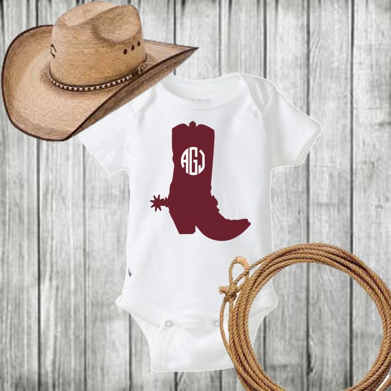 Cowboy Boot Monogrammed Onesie®/ Baby Outfit/ by BeutiqueCreations