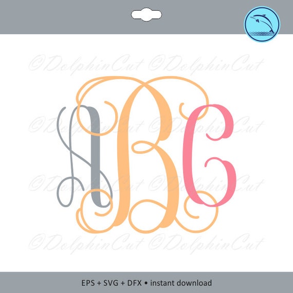 Download Vine Monogram Alphabet silhouette for cutting