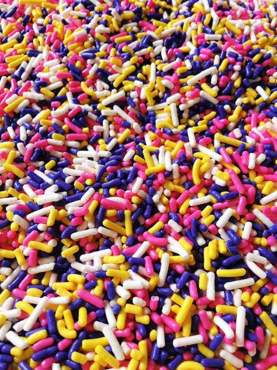 Items similar to Edible Sprinkles Spring Sprinkles purple, yellow