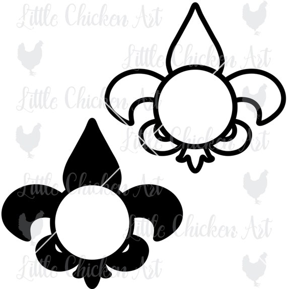 Download Fleur de lis Monogram Frame set cut file clip art