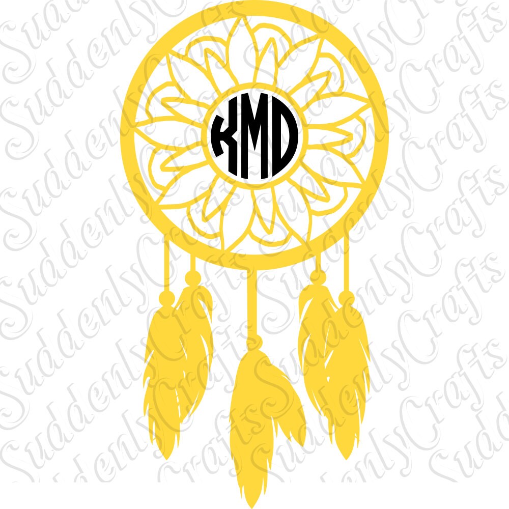 Download Poinsettia Dream Catcher Monogram Circle 5 by SuddenlyCrafts