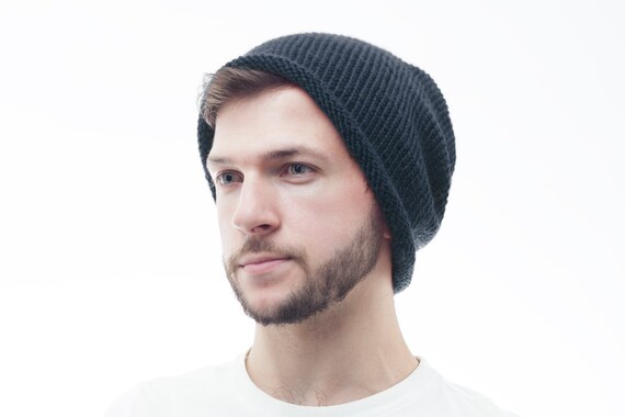 black knit hat mens