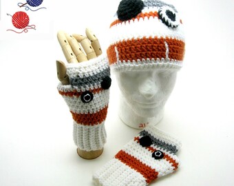 Crochet BB-8 Hat and Glove Set