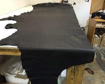 Black Cowhide Leather: Soft Natural Pebble Grain Black Leather 2.5-3 oz. Perfect for Handbags, Shoes, Garments, and Leather Crafts!