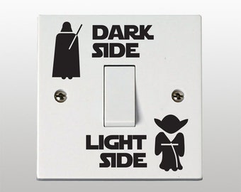 Star Wars Dark Side - Light Side Light Switch Vinyl Sticker / Decal (Set of 2)
