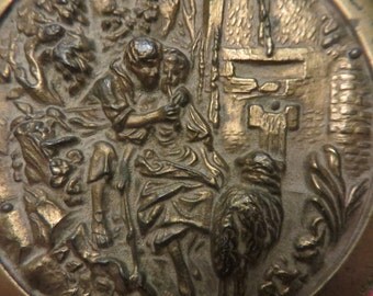 Bronze or Brass 4" medallion emblem plaque for arts and crafts